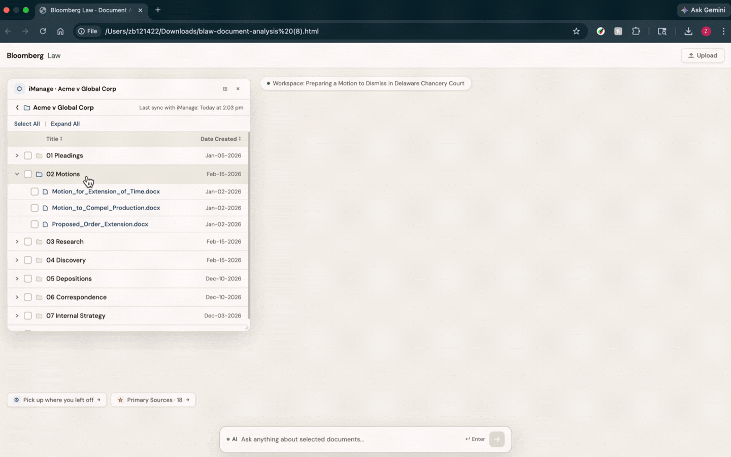 Bulk document analysis