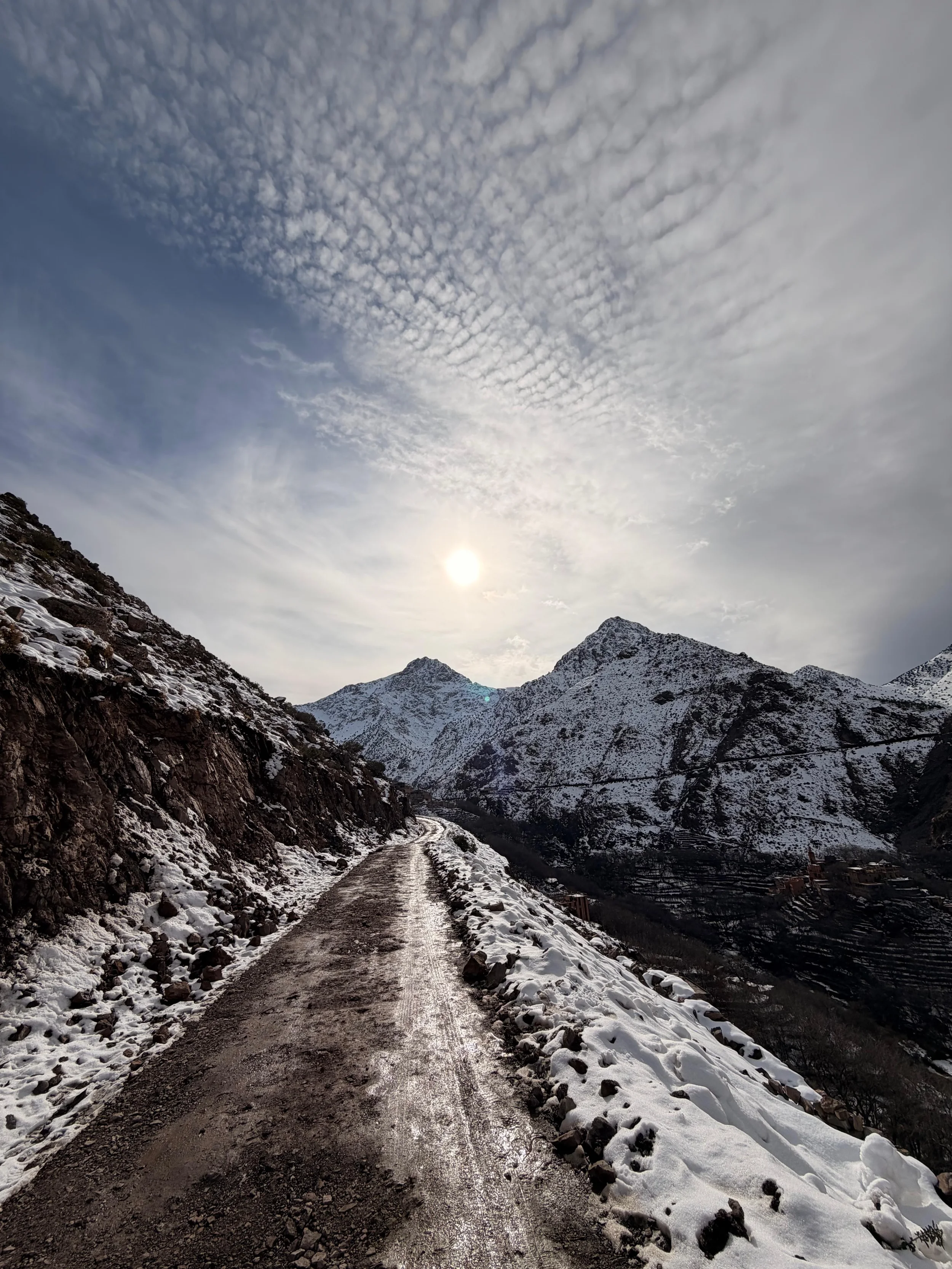 Scenic road through the High Atlas Mountains