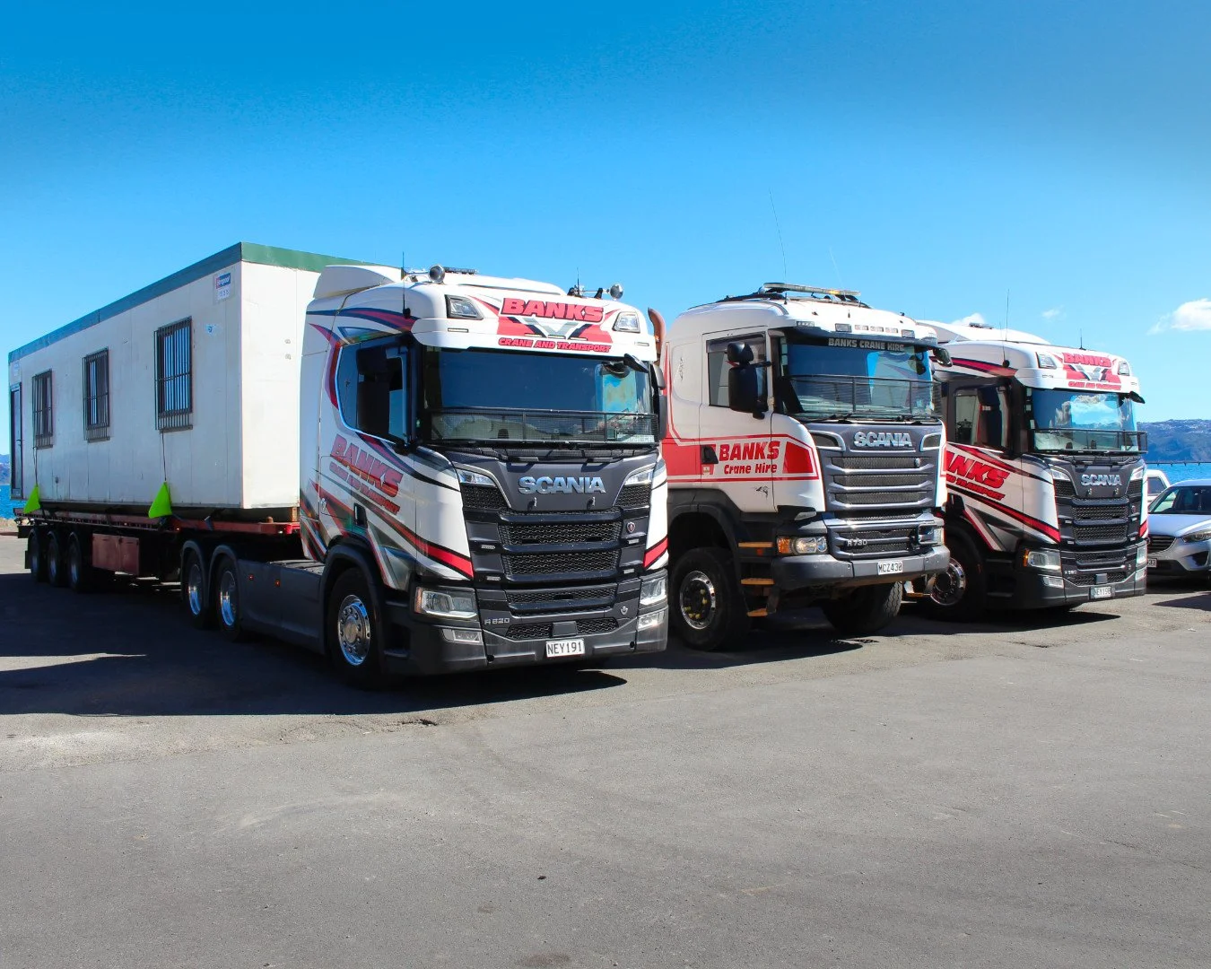 Banks Crane and Transport Scania transport trucks
