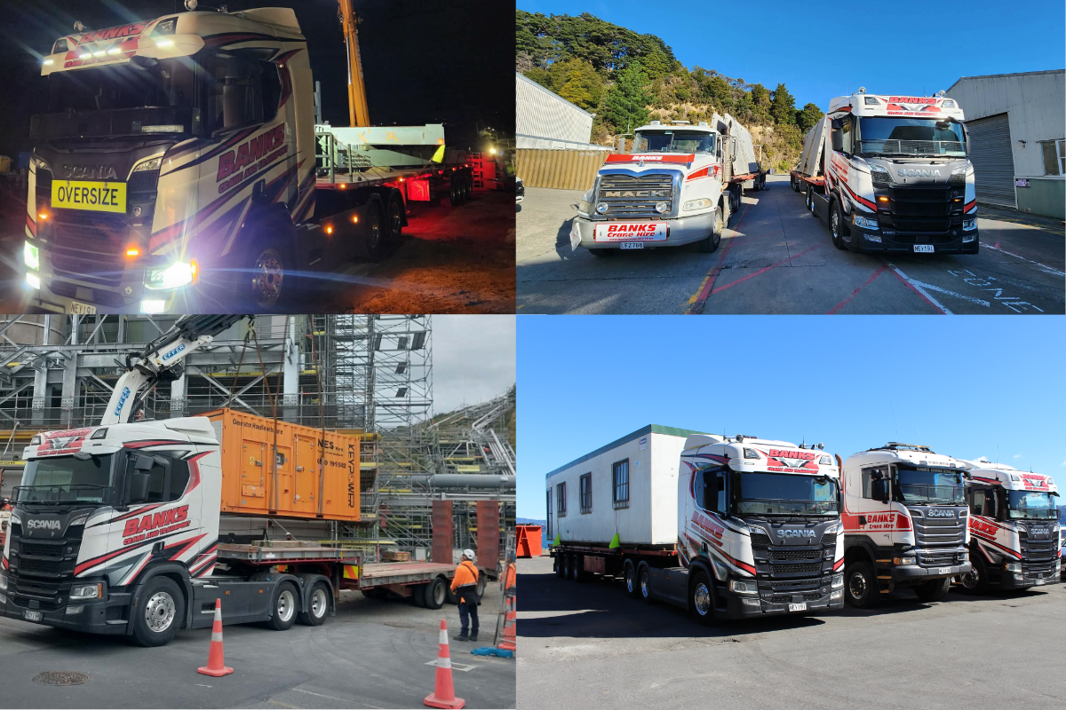 Banks Crane and Transport trucks, semi-trailers and HIAB crane trucks