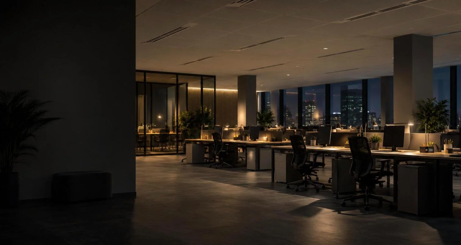 Panasonic PACi NX adaptive ducted air conditioning serving an office through discreet ceiling grilles