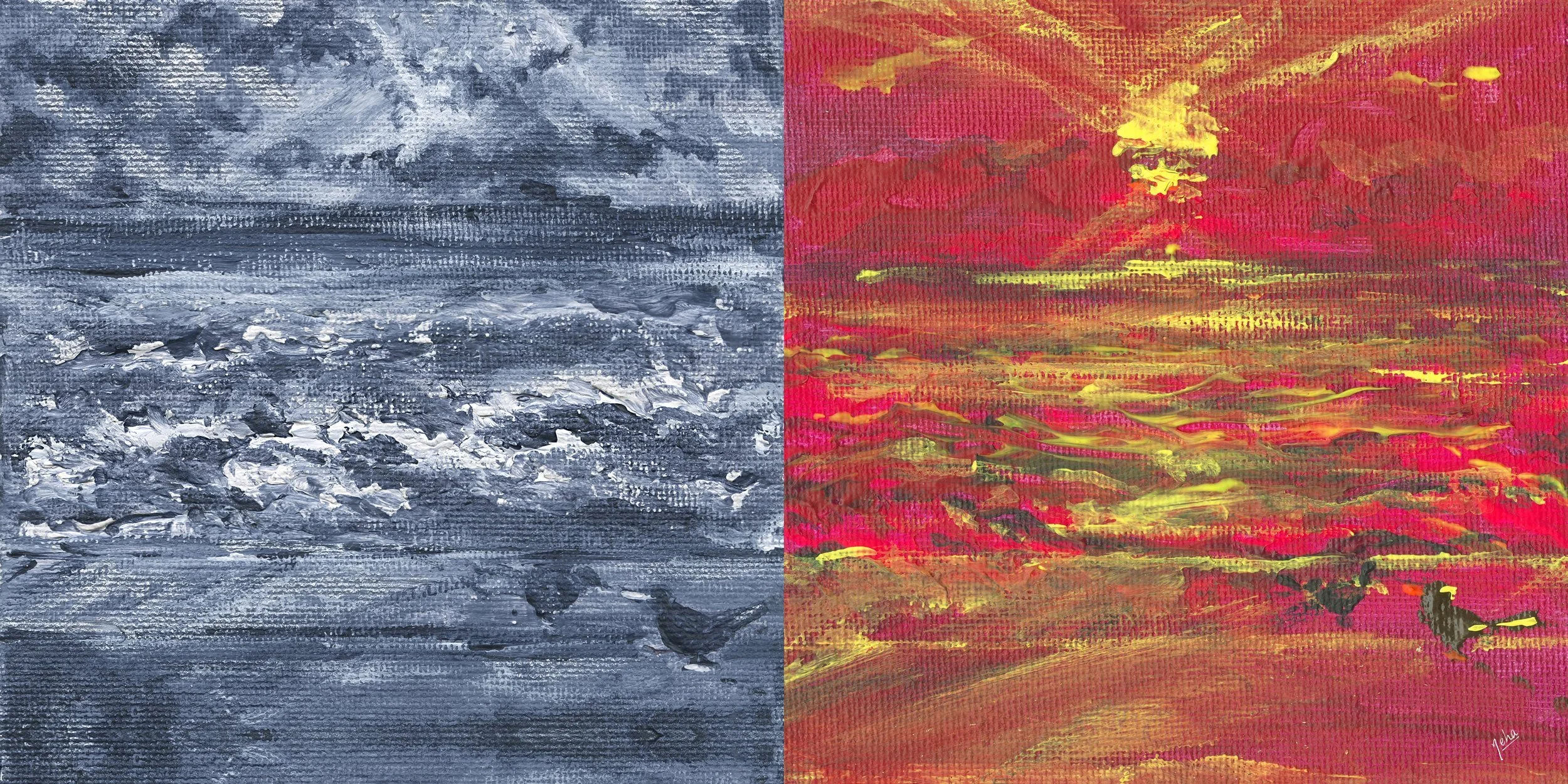 UnLived - a fine-art print of Neha Tandon's acrylic on canvas, 48 × 24 in · 122 × 61 cm