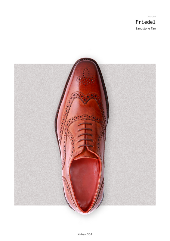 Friedel as catalogued — the studio reference for the Sandstone Tan full-brogue wingtip oxford on the Kuban 304 last