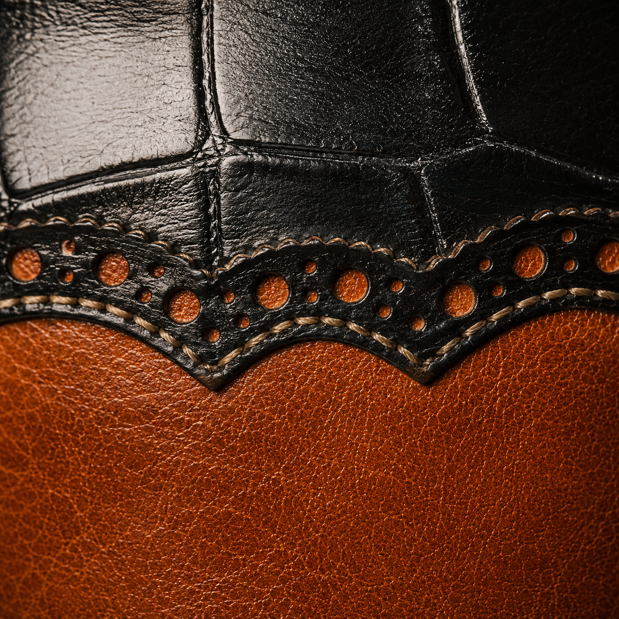 Leather grain and seam study