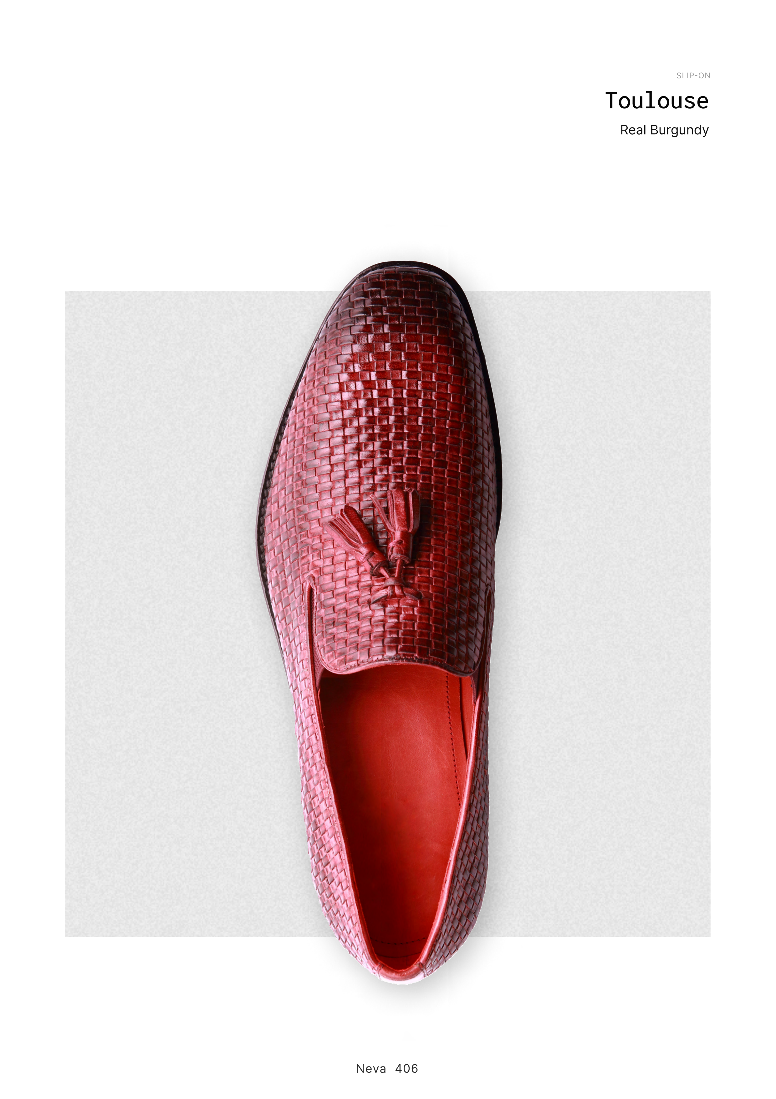 Toulouse as catalogued — the studio reference for the Real Burgundy venetian slip-on on the Neva 406 last