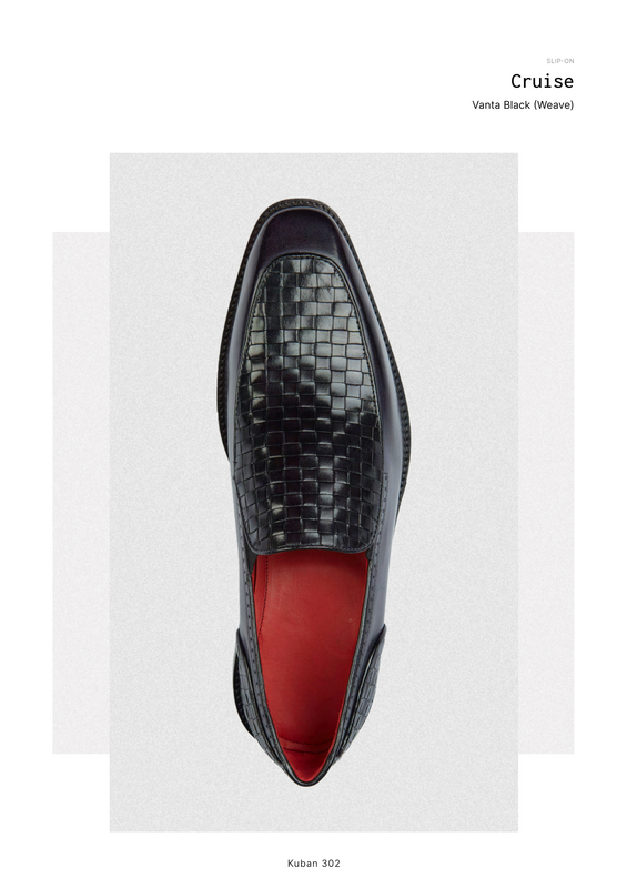 Cruise as catalogued — the studio reference for the Vanta Black Weave venetian slip-on on the Kuban 302 last