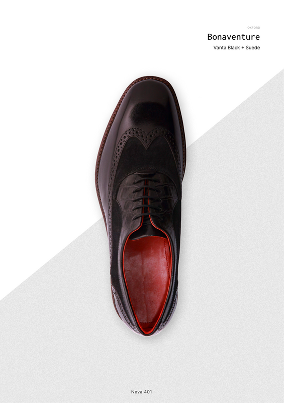 Bonaventure as catalogued — the studio reference for the Vanta Black three-material full-brogue oxford on the Neva 401 last
