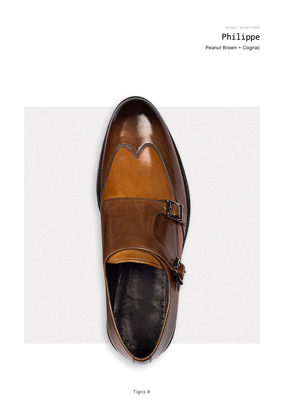 Philippe as catalogued — the studio reference for the Peanut Brown + Cognac wingtip double monk on the Tigris 8 last