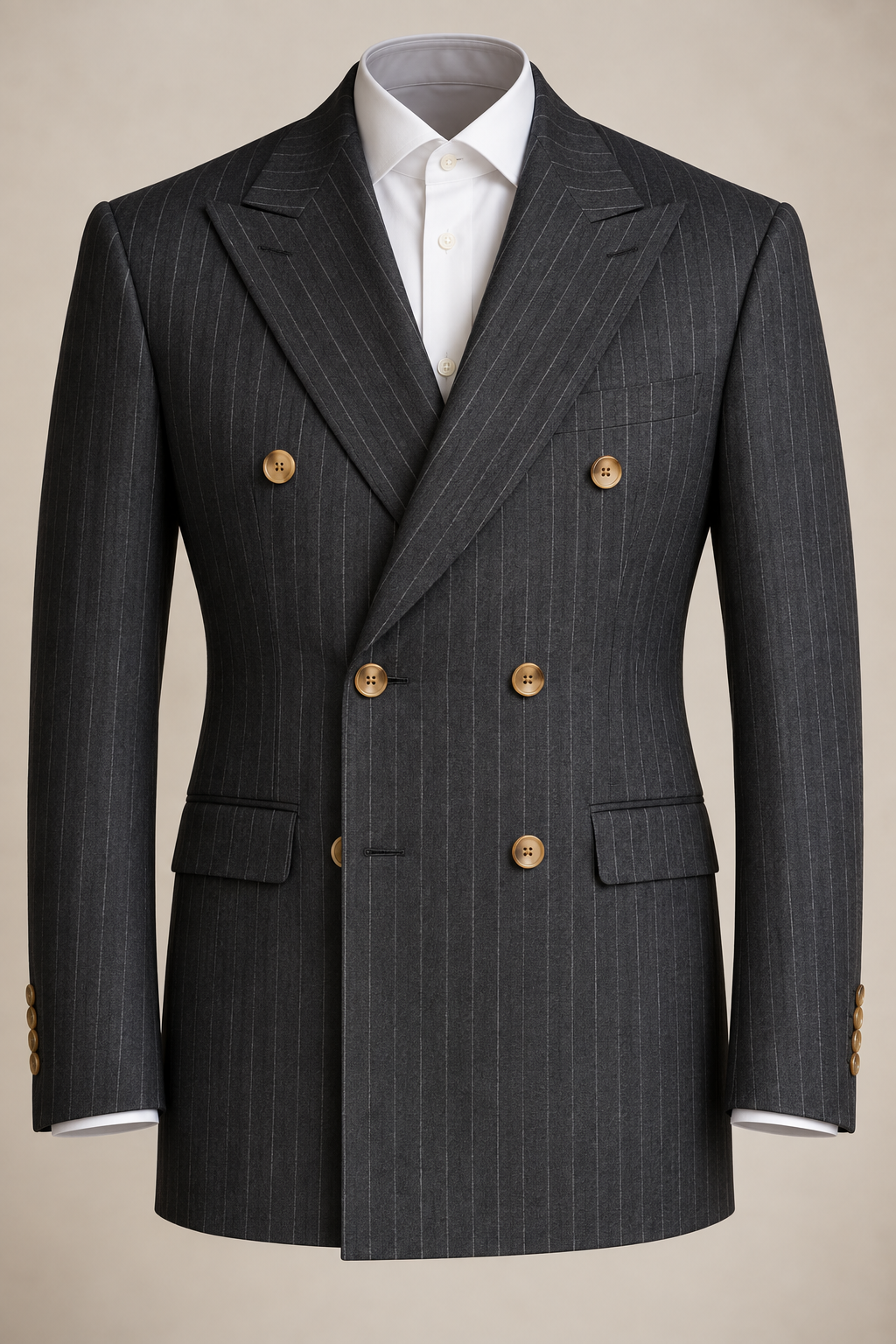 Button style — Double-Breasted, Six <em>Buttons — Two to Fasten</em>
