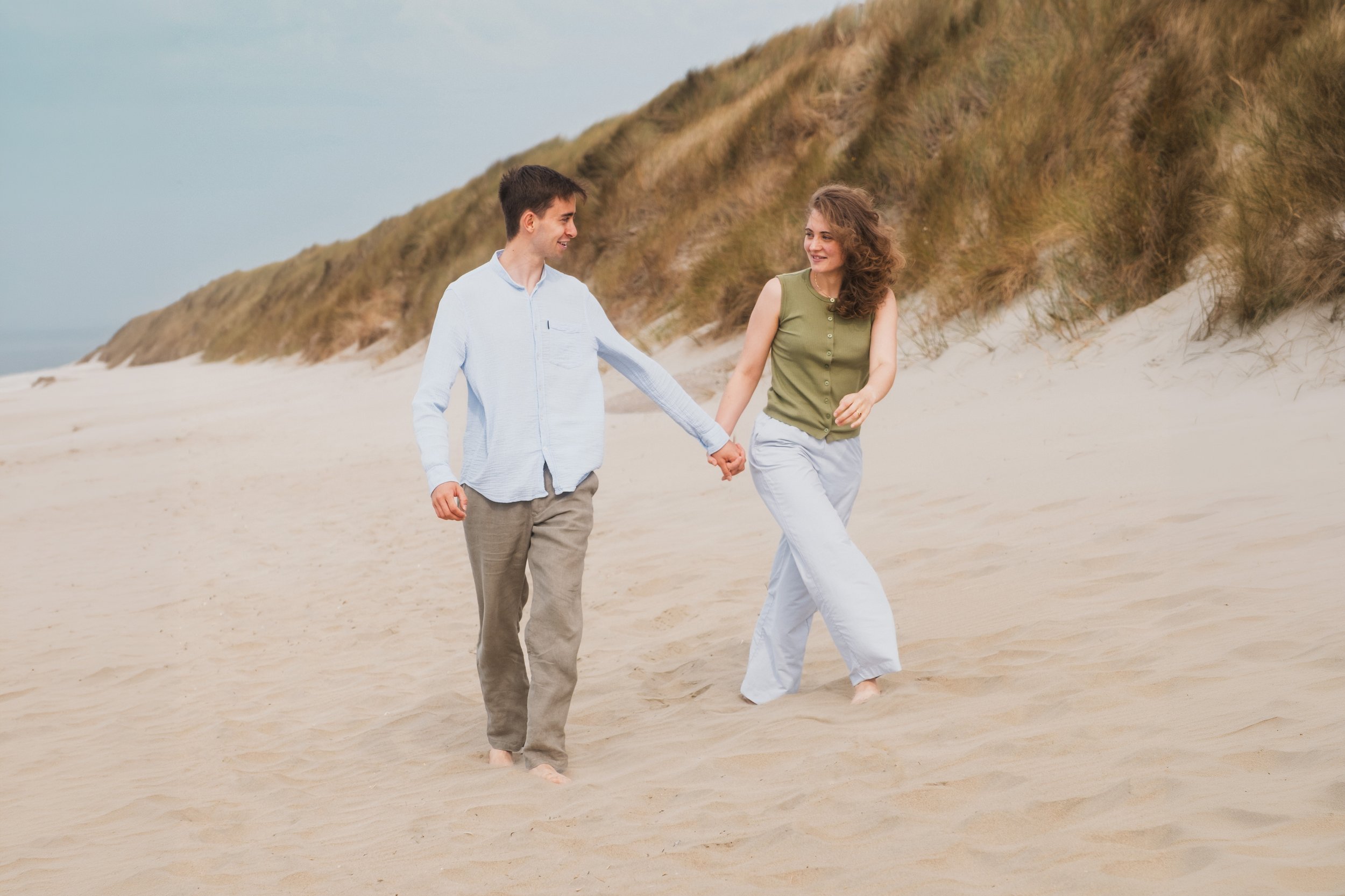 Séance photo couple d'une heure sur la plage en Belgique, Marion David photographe