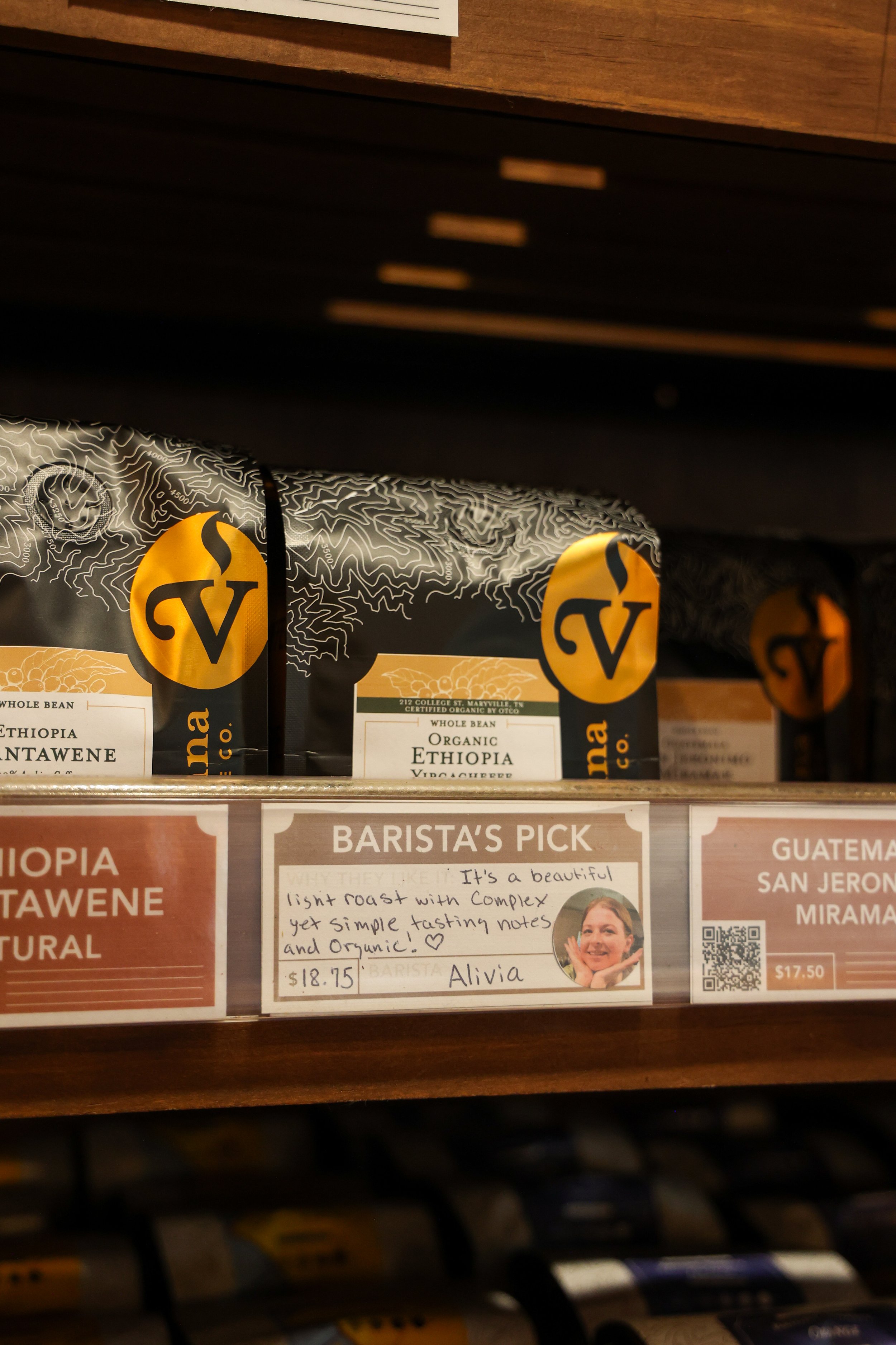 Alivia with Ethiopia Yirgacheffe barista pick