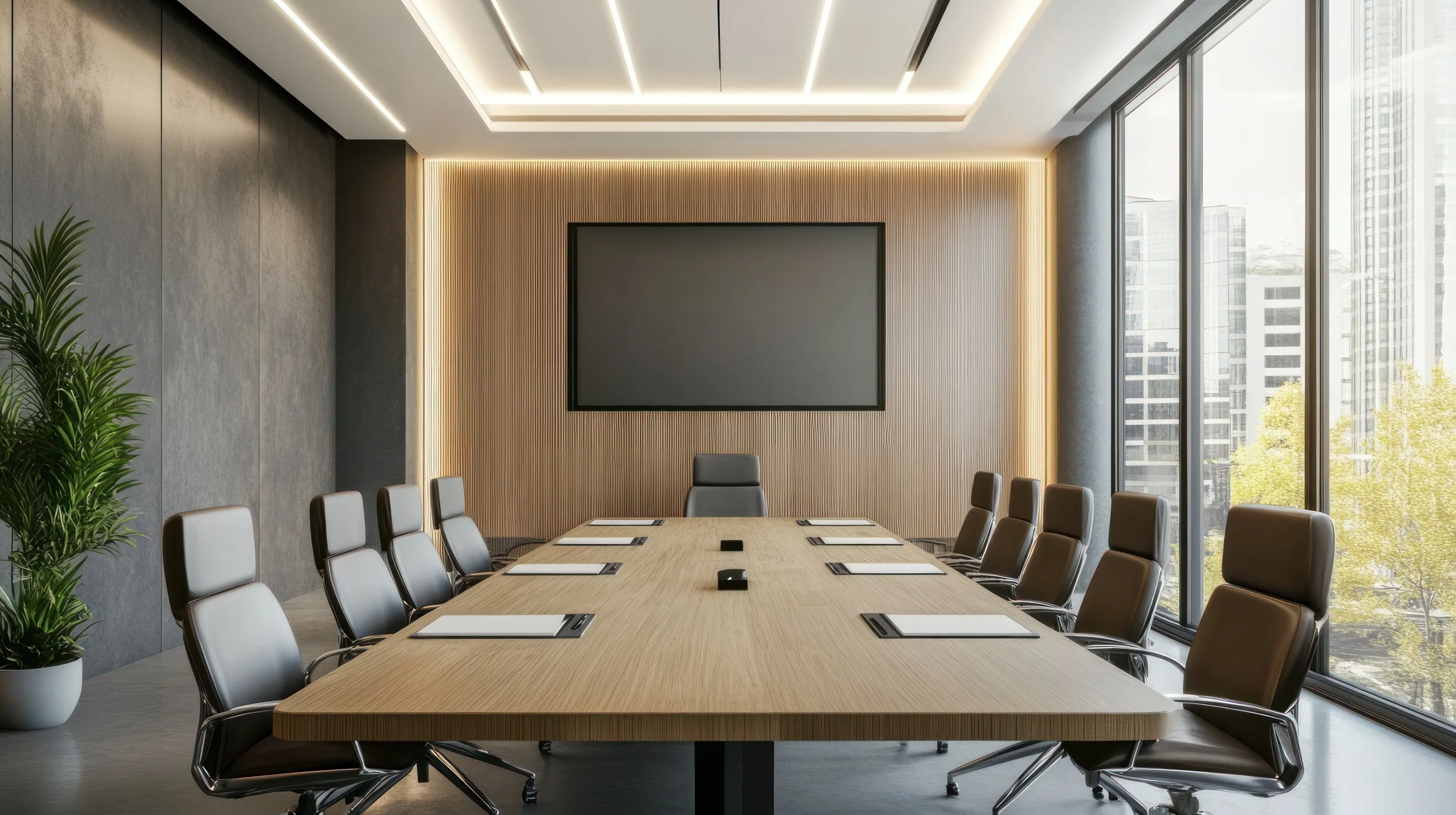 Corporate collaboration room audiovisual system