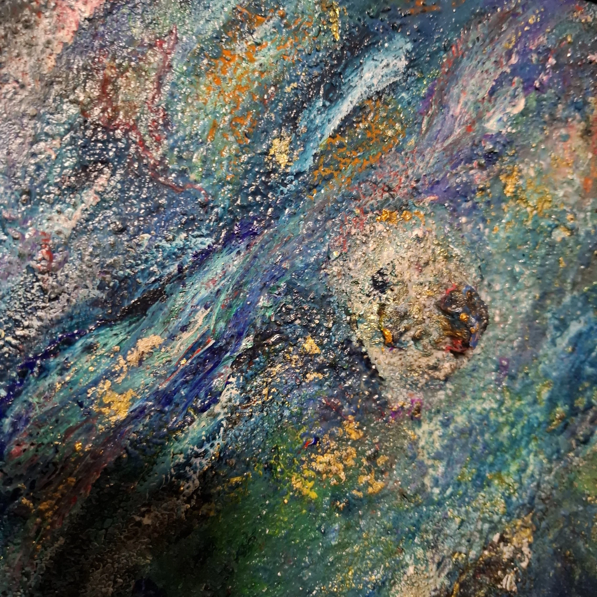 Sediment des Polarlichtes – relief & reflex des Mixed-Media-Originals