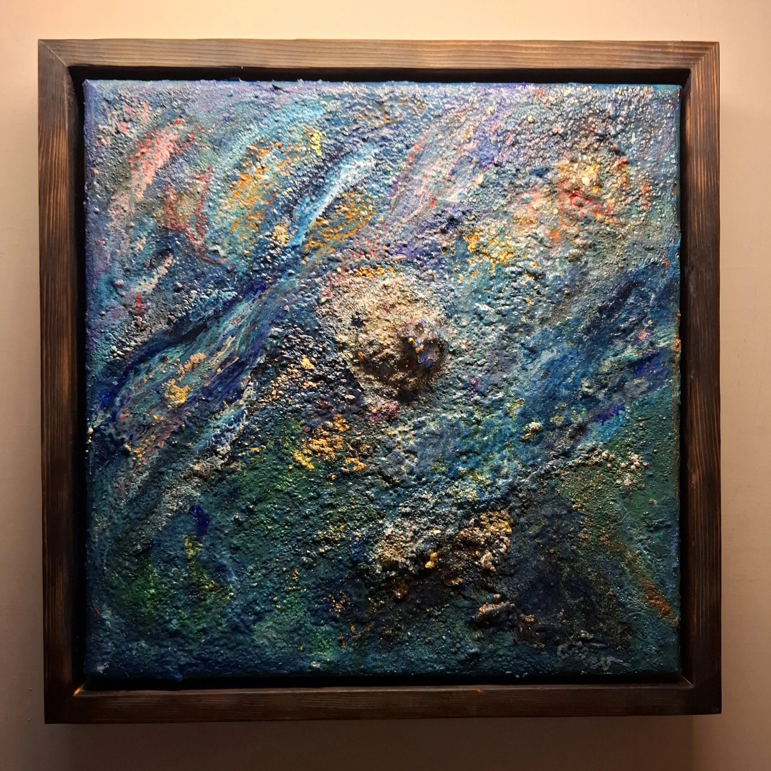 Sediment des Polarlichtes – raumwirkung des Mixed-Media-Originals