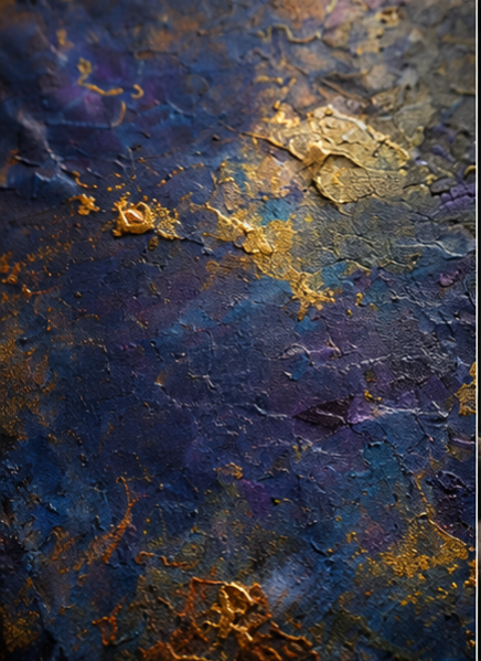 Detailwirkung von Kosmische Sedimente mit Blau, Violett und Gold