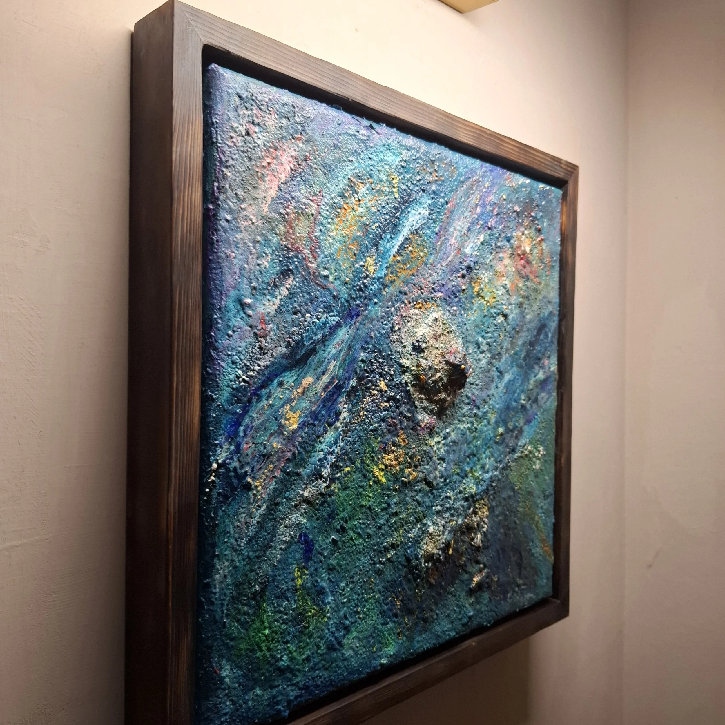 Sediment des Polarlichtes – oberflächenstruktur des Mixed-Media-Originals