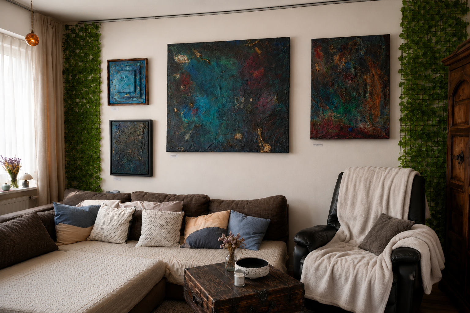 Wohnraumgalerie mit abstrakten Originalwerken von Markus Willems in Köln