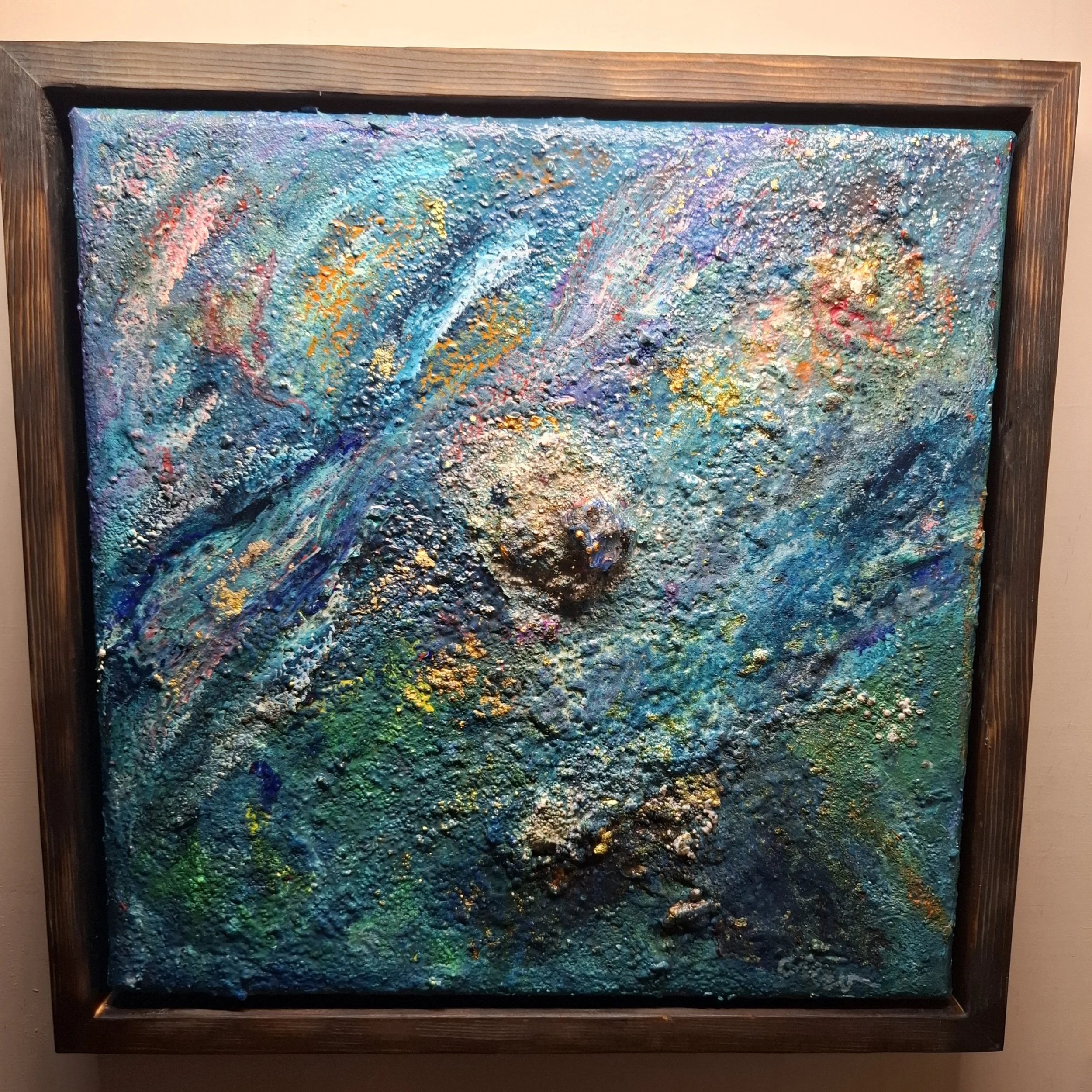 Sediment des Polarlichtes – farbbruch des Mixed-Media-Originals