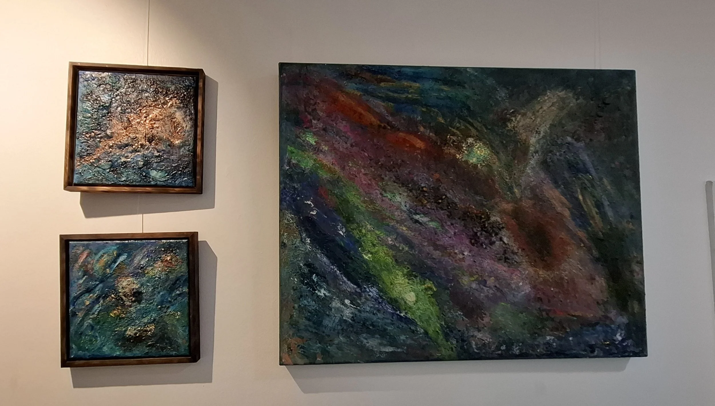 Impact der Sedimentströme von Markus Willems – gesamtansicht, abstrakte Mixed-Media-Strukturkunst, 100 × 80 cm