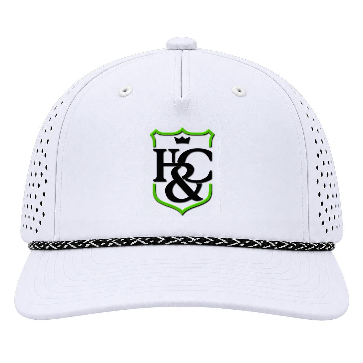 Race cap · White — straight-on front view