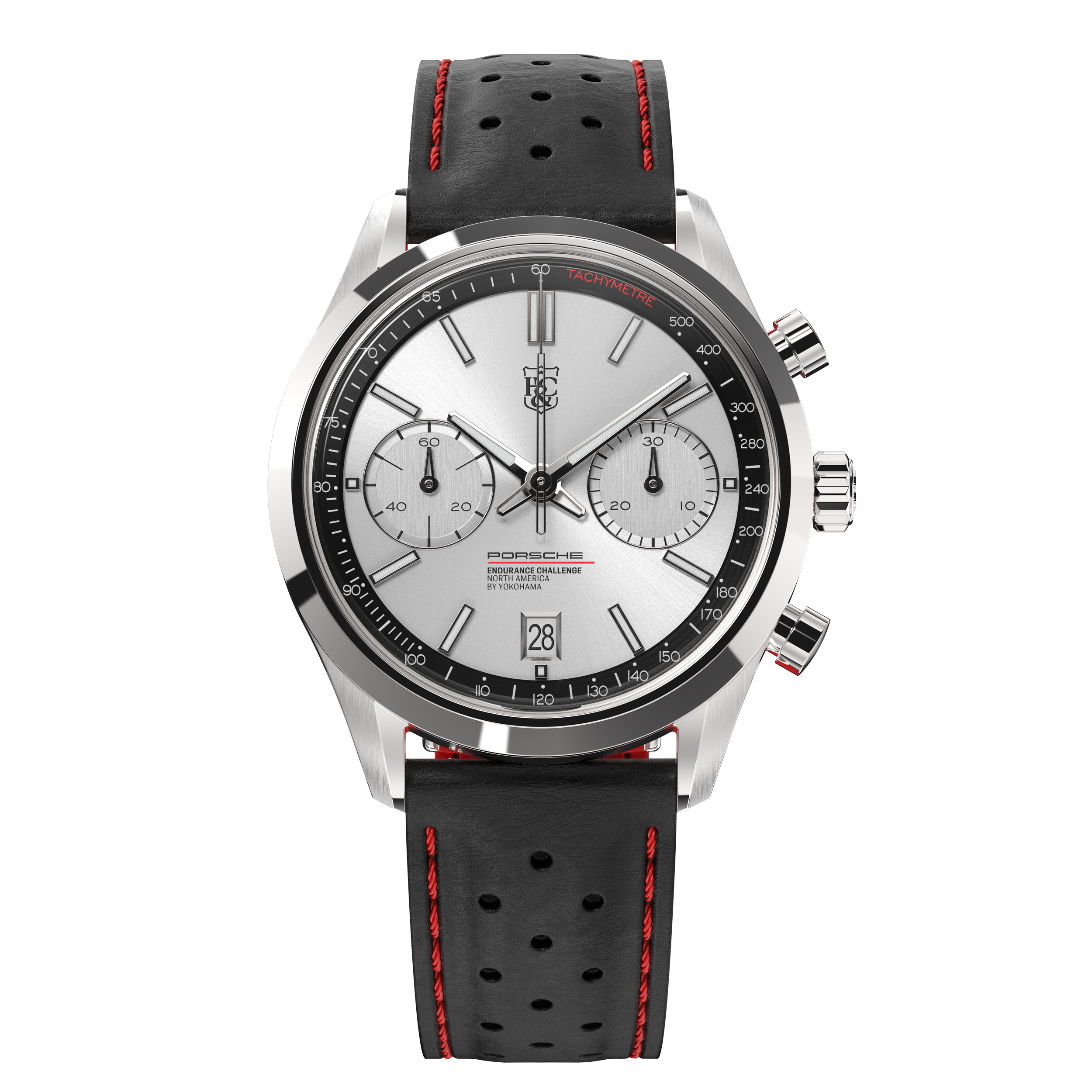 Sebring Heritage, Silver dial · Shown on leather racing strap
