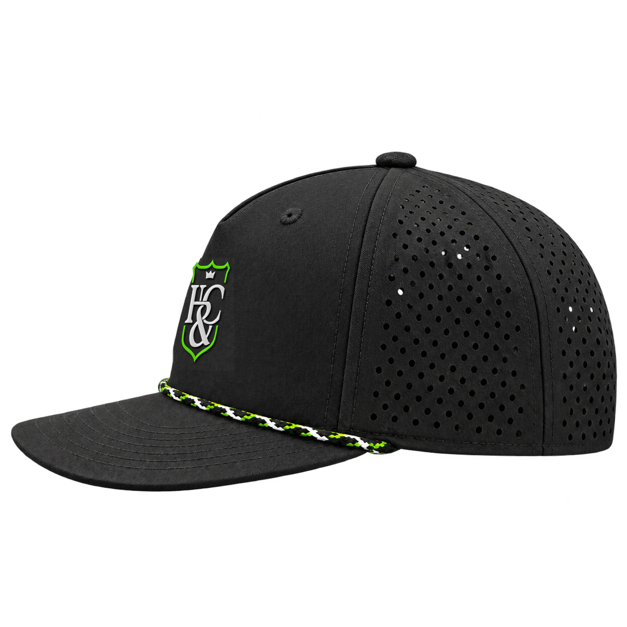 Race cap · Black — side profile