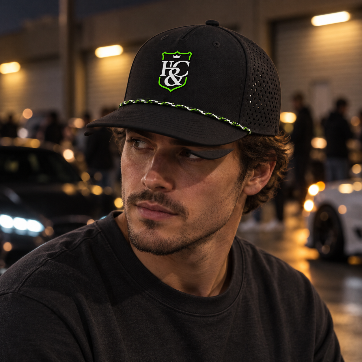 Race cap black — lifestyle view