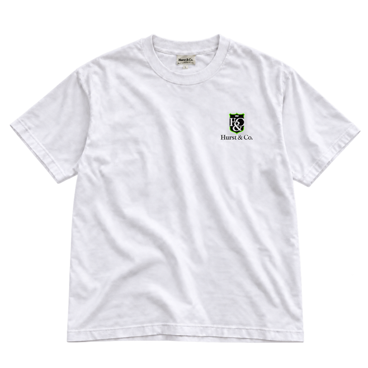 white tee — front view