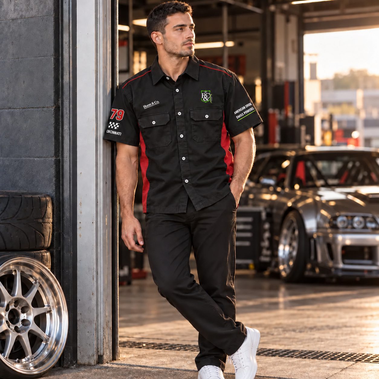 Mechanic shirt — lifestyle campaign photograph