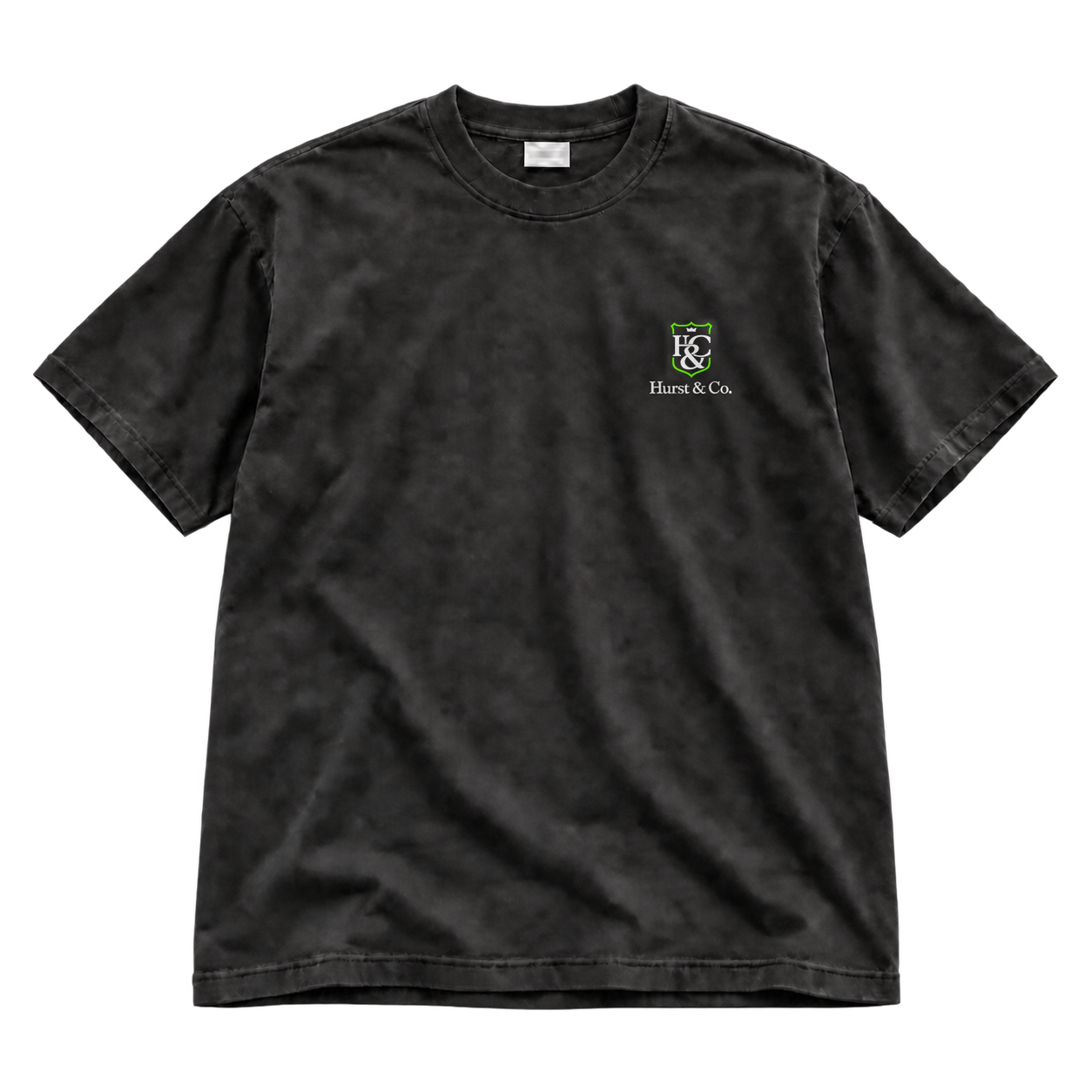 black tee — front view