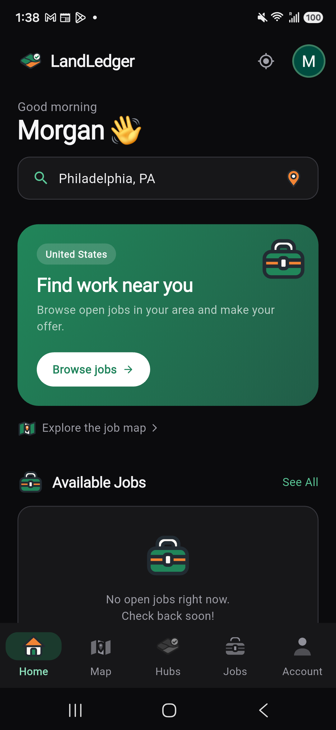 LandLedger home screen