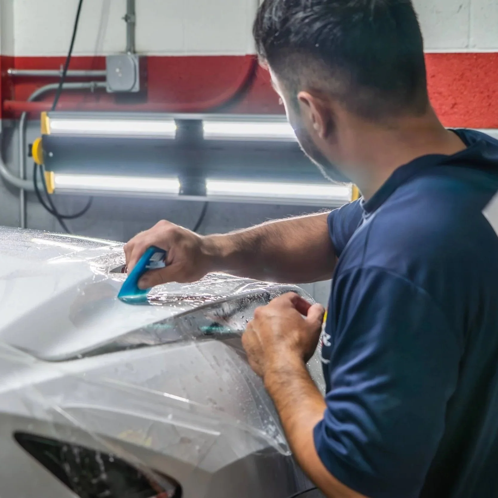 new car paint with glossy ceramic coating detail