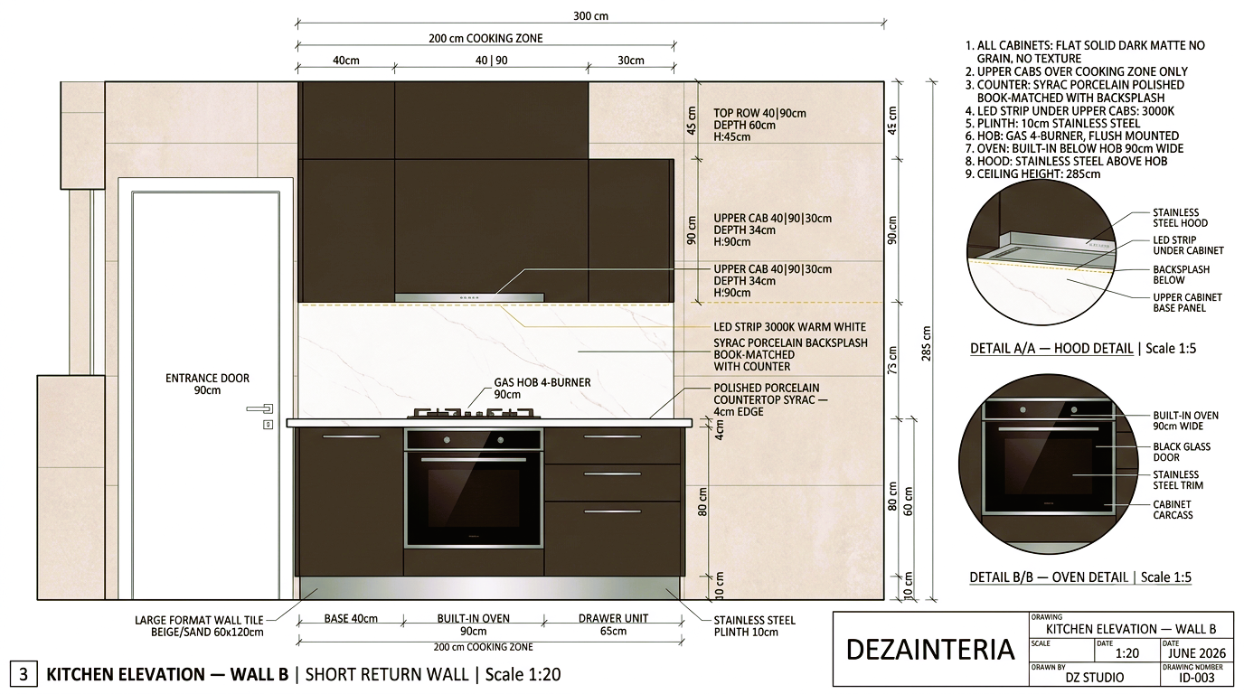 Basatine kitchen technical drawing 2