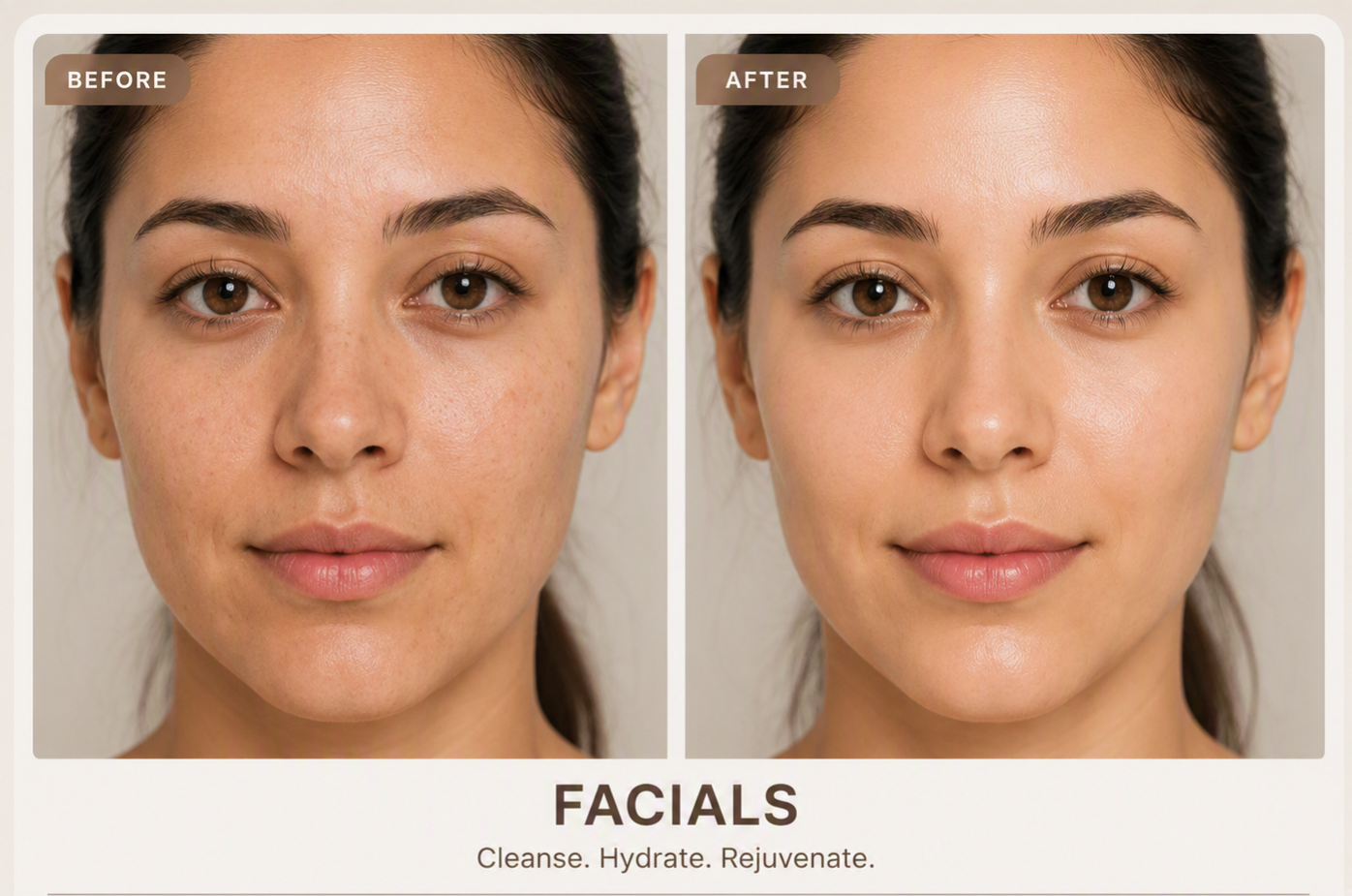 Facials before and after result