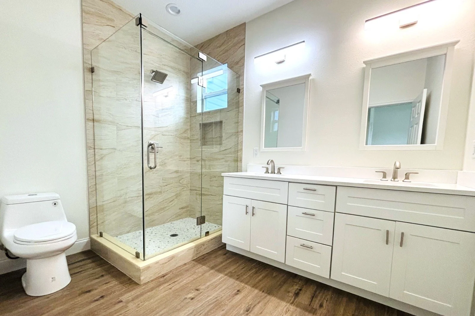 Custom primary bathroom remodel by Taurus Builders in Tampa, Florida
