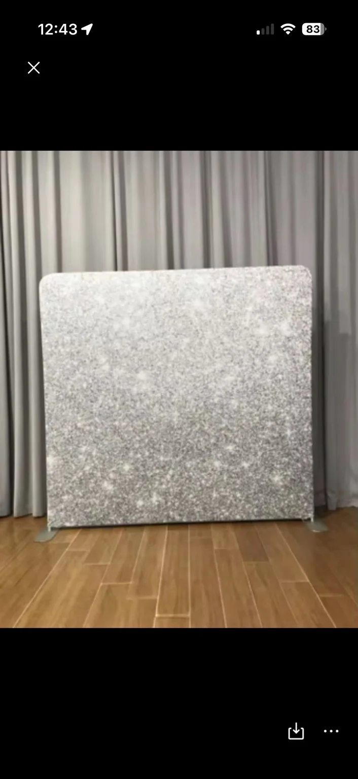 Silver Sparkle backdrop design reference with a light silver sparkle pattern.
