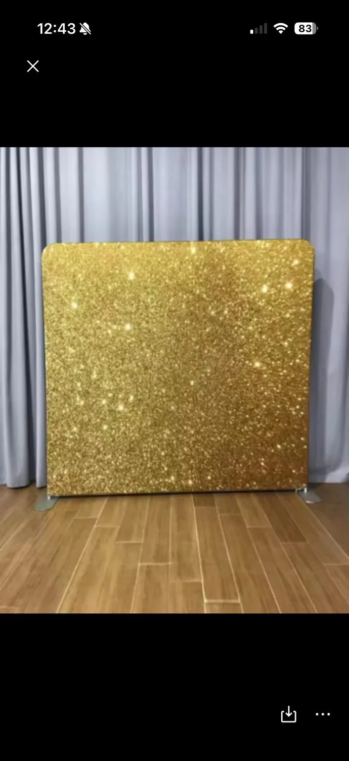 Gold Sparkle backdrop design reference with an all-over gold sparkle pattern.