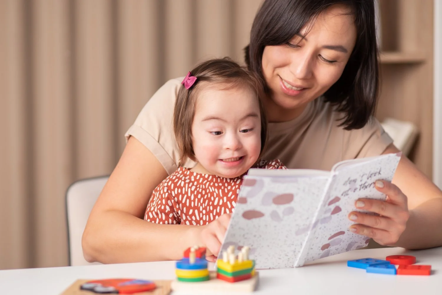 Parent and child reading together