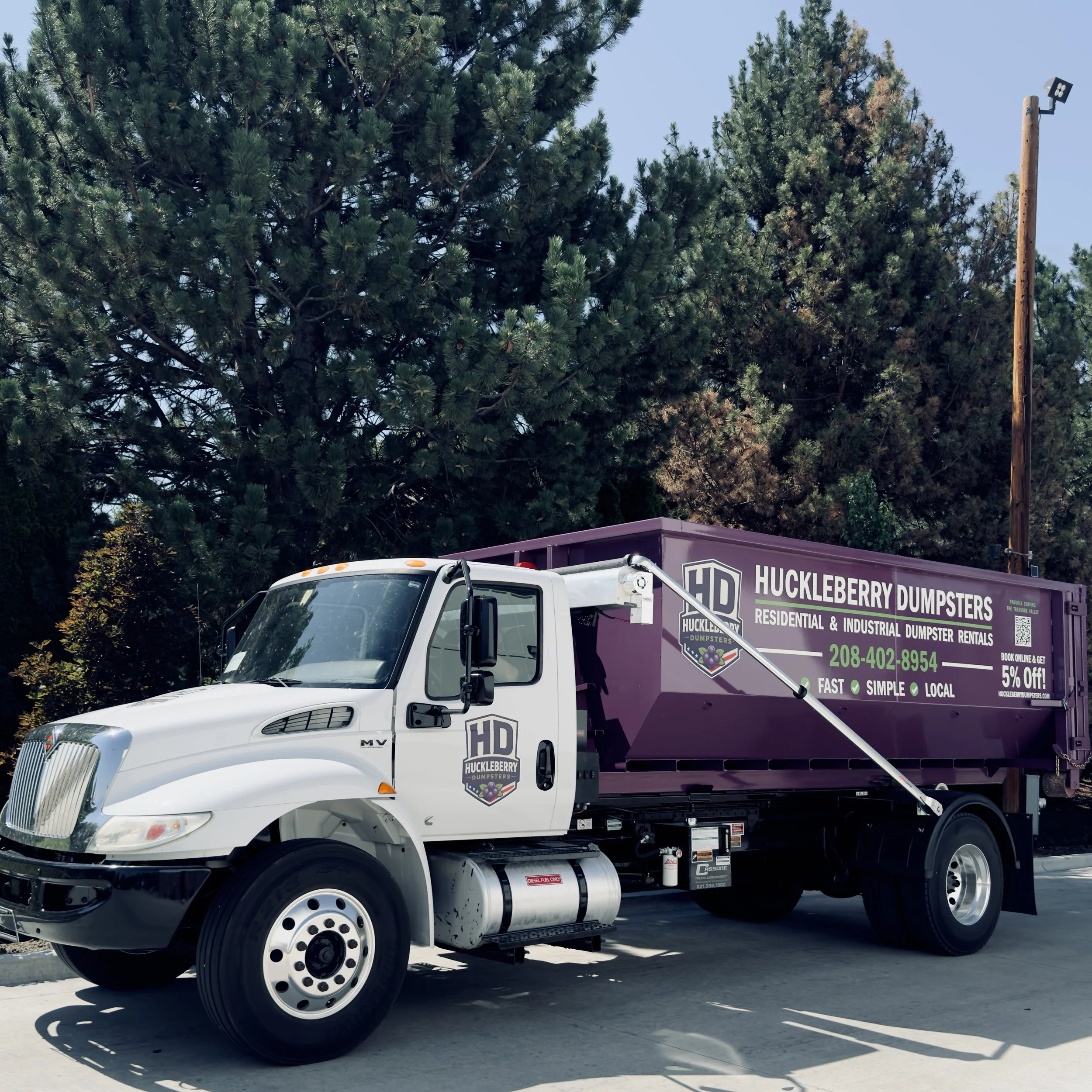 Huckleberry Dumpsters at a Treasure Valley project