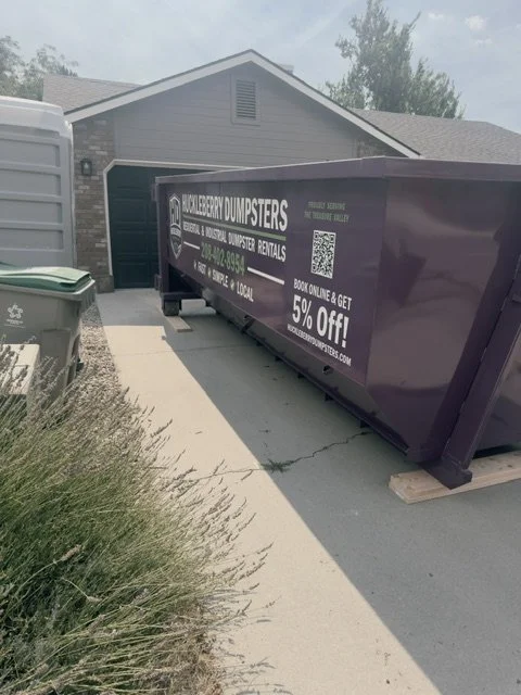 Huckleberry dumpster at a residential cleanup project