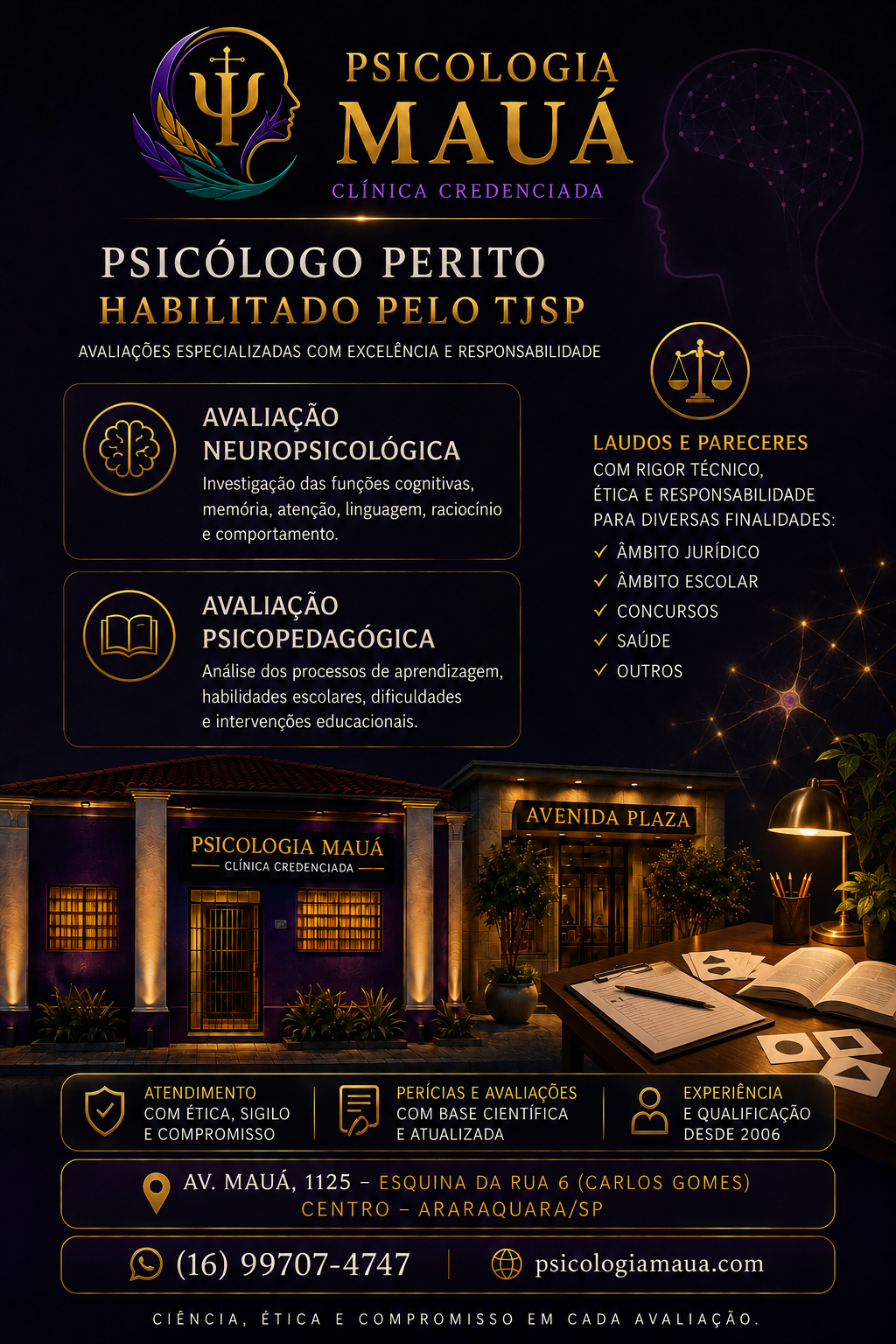 Avaliações psicopedagógicas e neuropsicológicas, laudos e pareceres