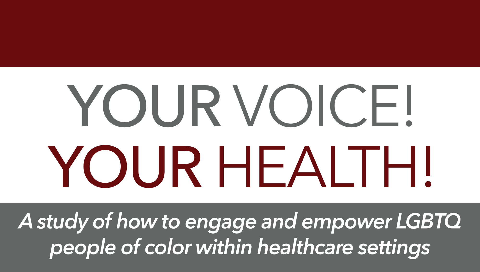 Your Voice! Your Health!