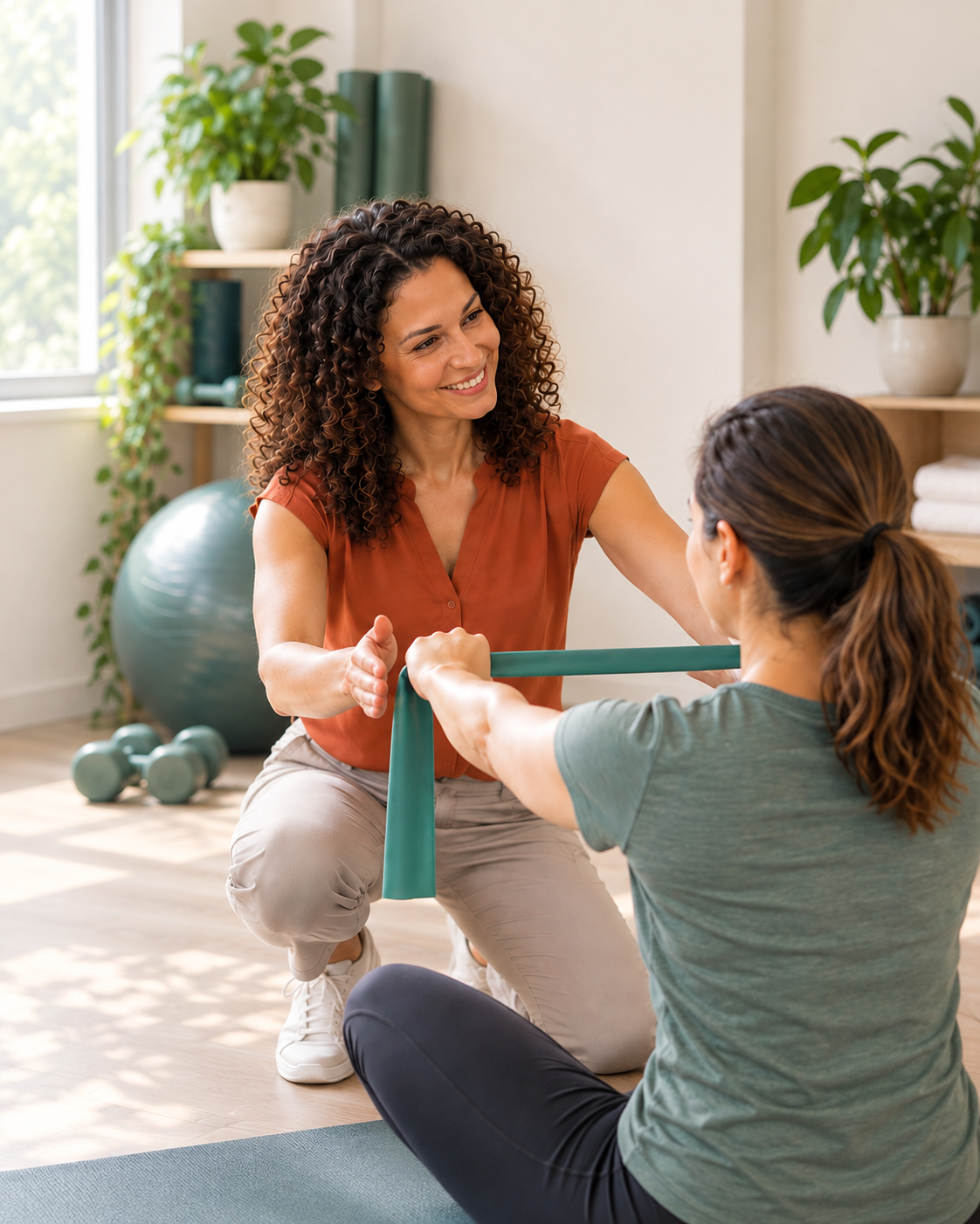 Accompagnement personnalisé avec un exercice à l’élastique