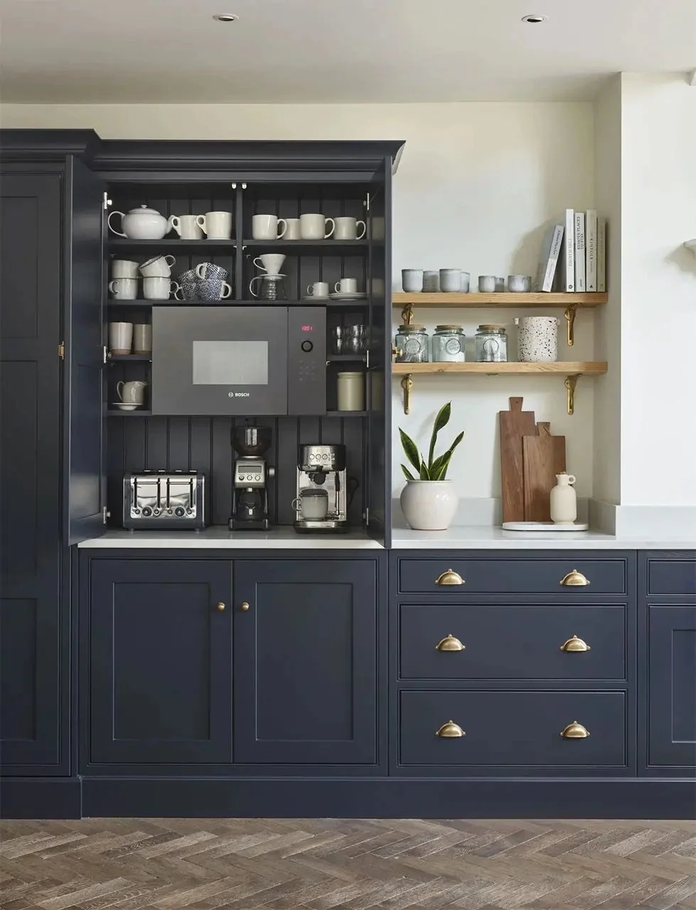 Small appliances kept accessible but out of sight