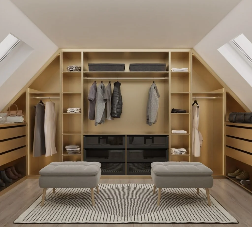 Better use of awkward walls and ceiling lines