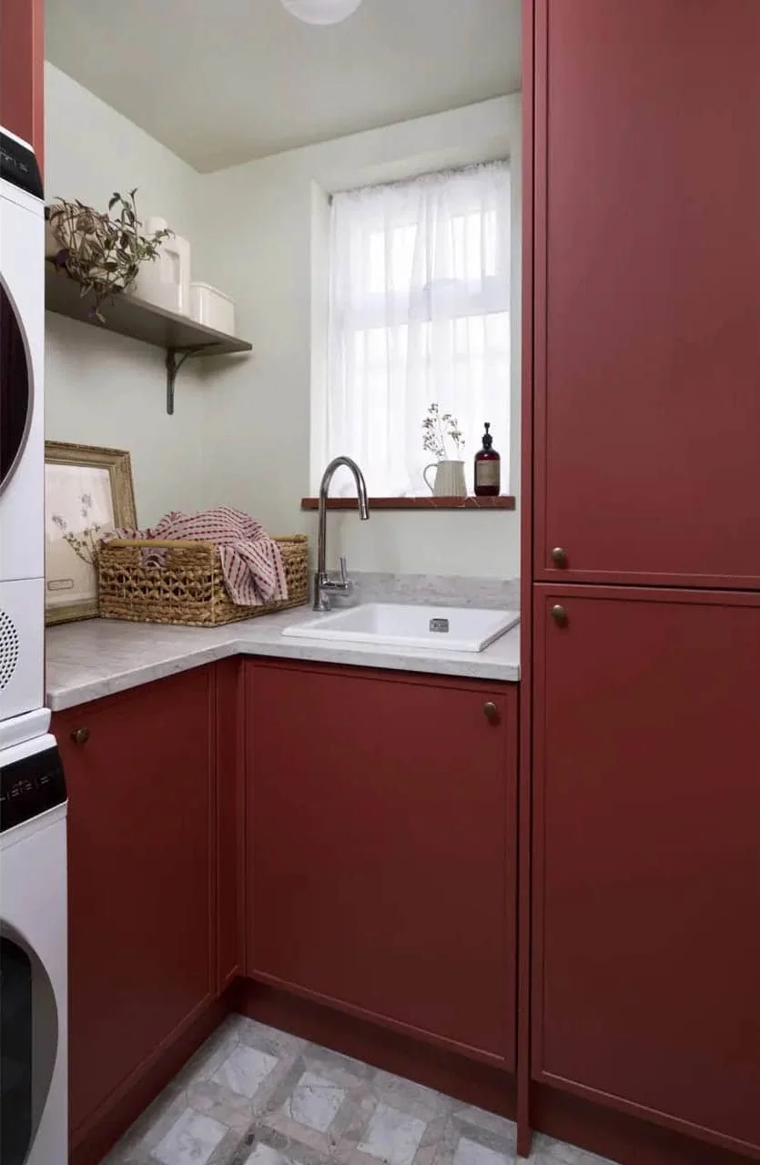 Narrow utility room making use of an awkward footprint
