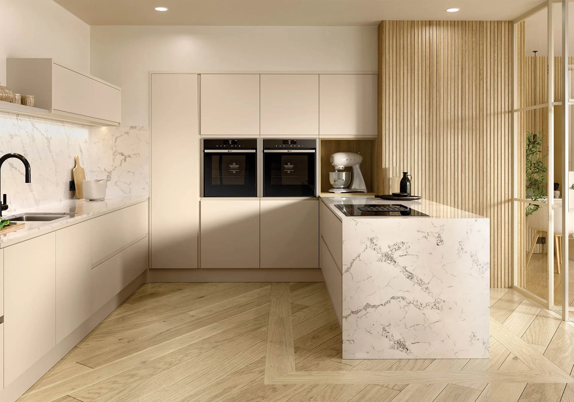 J-pull kitchen style