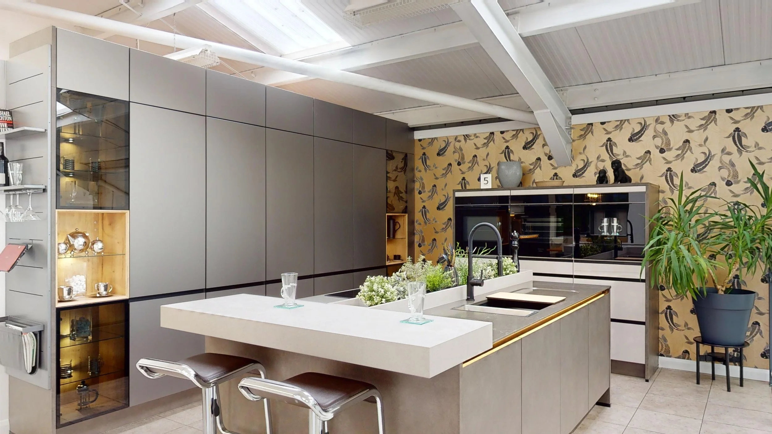 Modern kitchen display in RFK Rugby showroom