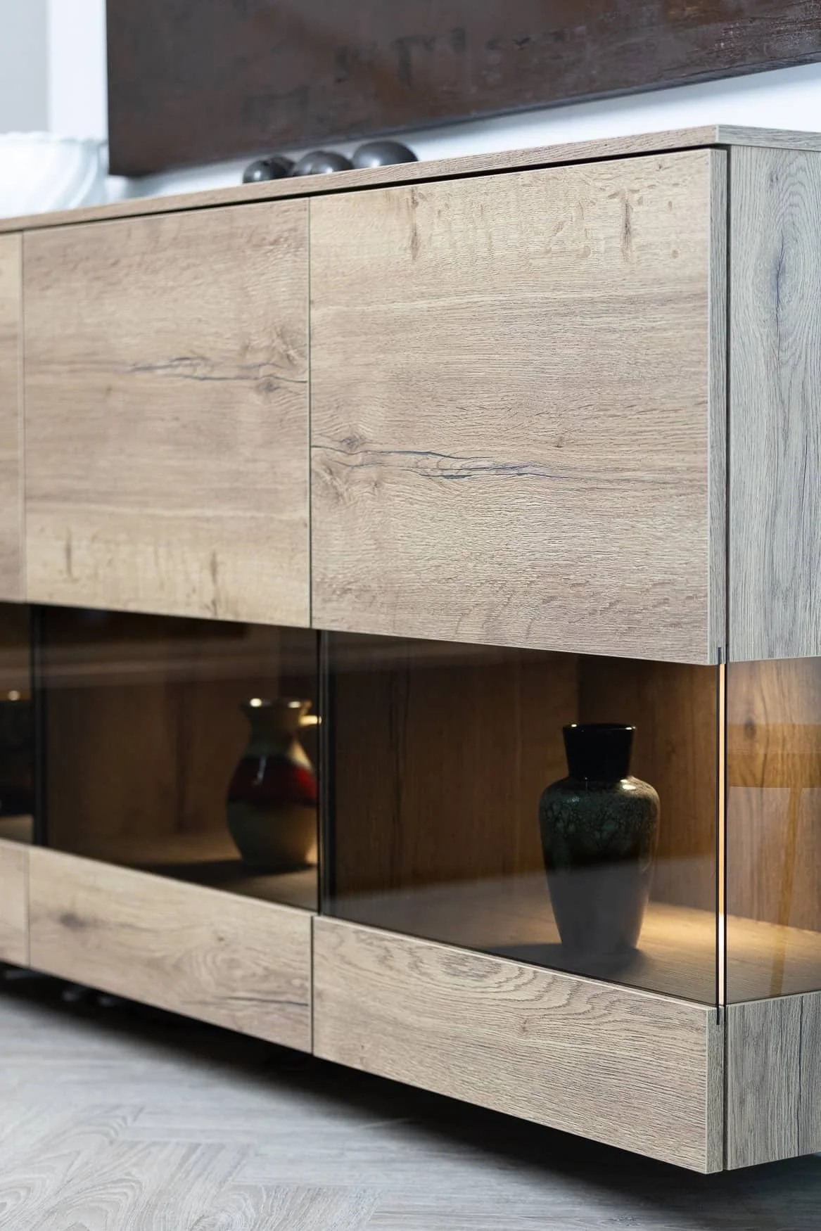 Display, open shelving and concealed storage