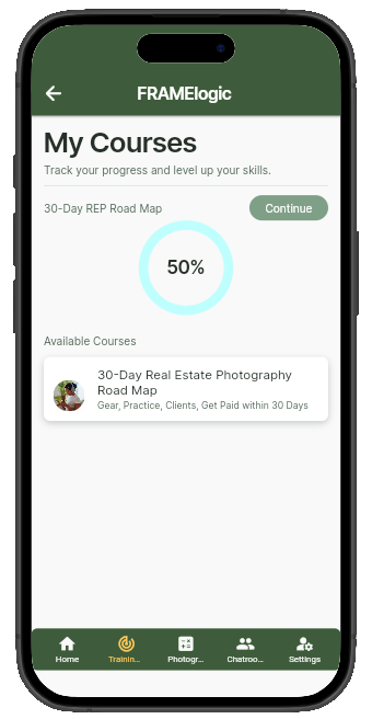 FRAMElogic shoot workflow screen
